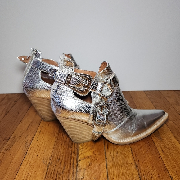 Jeffrey Campbell & Free People Silver Icon Western Booties - Picture 6 of 12